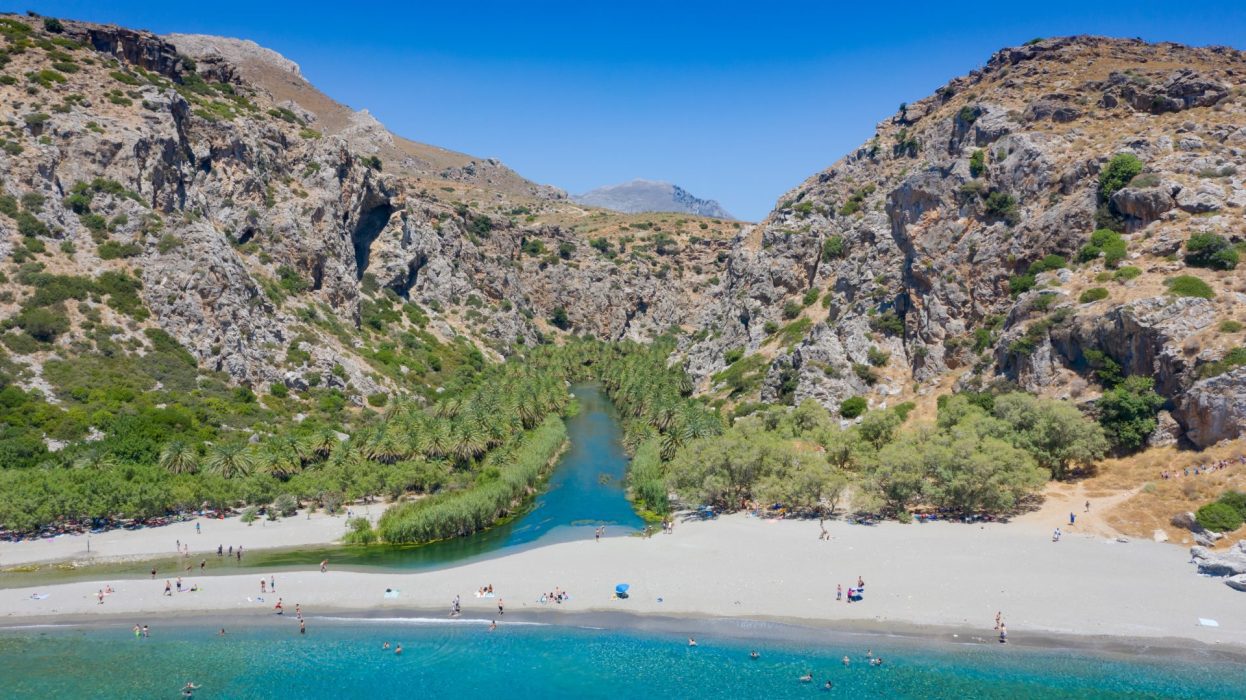 Kourtaliotis river at Preveli palm beach